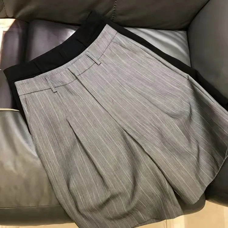 Casual western pants high waist straight shorts female summer five-minute pants loose thin thin which pants casual